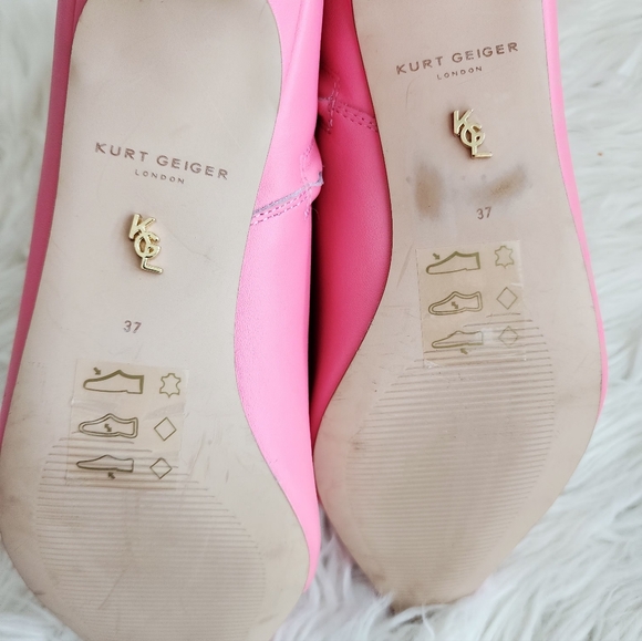 KURT GEIGER LONDON RITA ANKLE BOOTS PINK LEATHER POINTED TOE NANO HEEL SIZE 6.5 - Picture 15 of 16